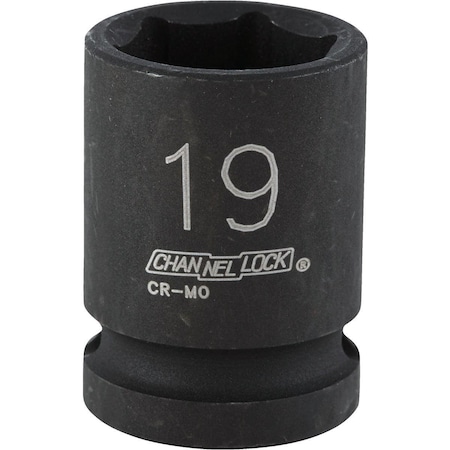 Channellock 1/2 In. Drive 19 mm 6-Point Shallow Metric Impact Socket 315206